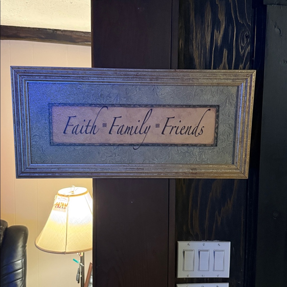 Gold and Green Framed Wall Art - Faith Family Friends - Picture 7 of 7